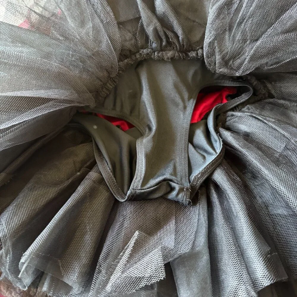 Weissman Girls Red Sequin Dance Costume Tutu MC Asian Style Recital
